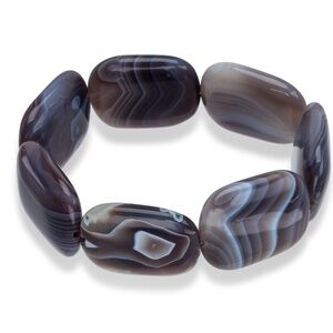 Botswana Agate Rounded Square Stretch Bracelet